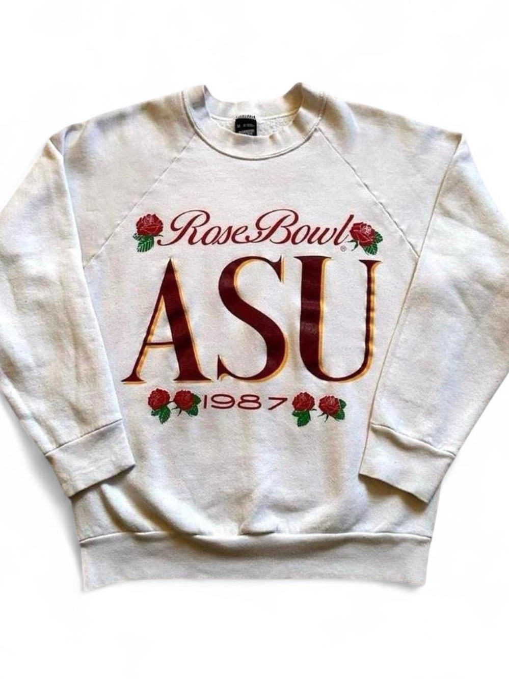 Vintage ASU Rose Bowl 1987 White Crewneck Sweatshirt Medium